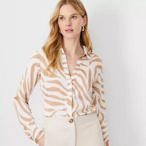 NWT Ann Taylor Animal Print Essential Shirt
